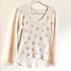 Potter’s Pot Gold Metallic Polka Dot Sweater